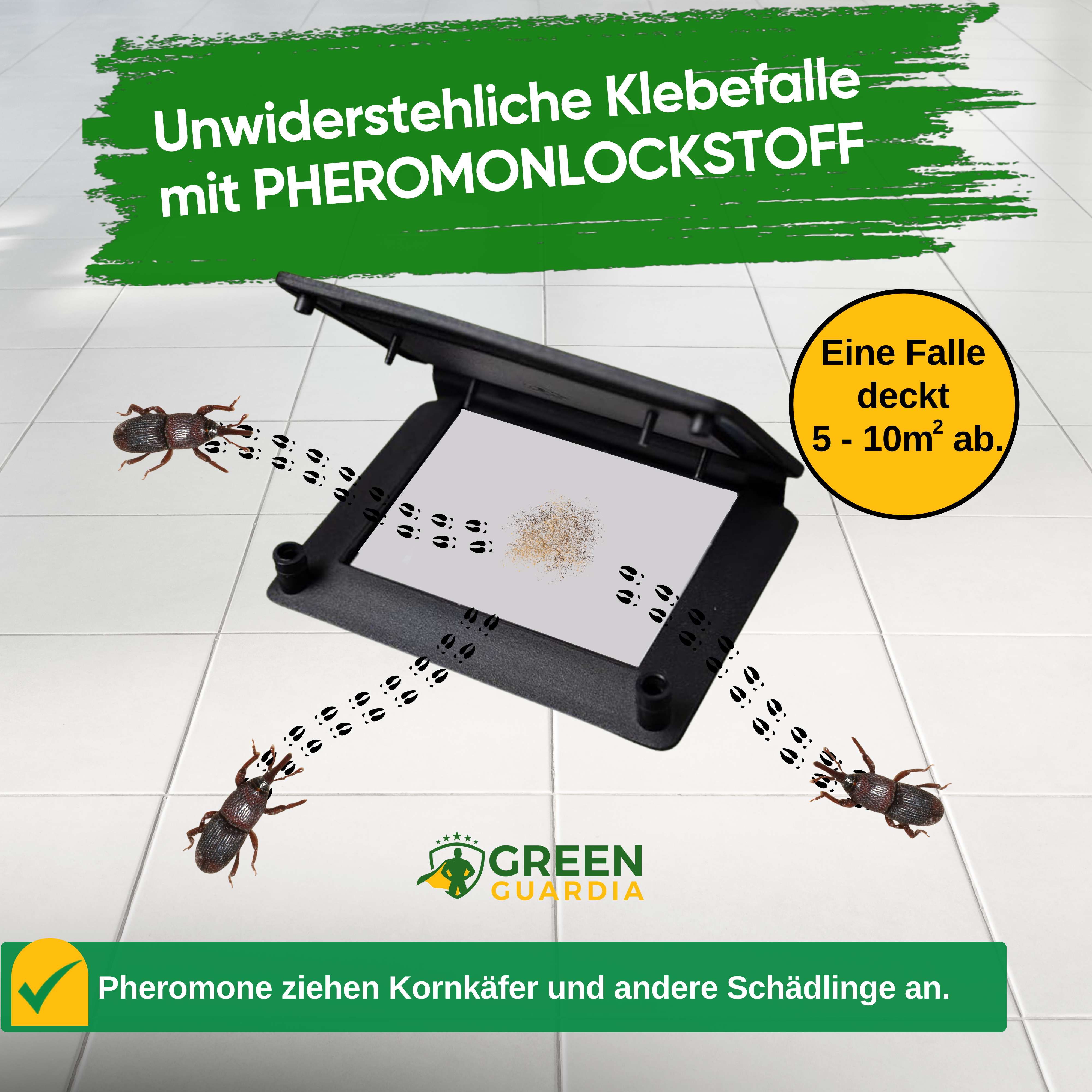 Grain beetle trap with pheromone attractant 