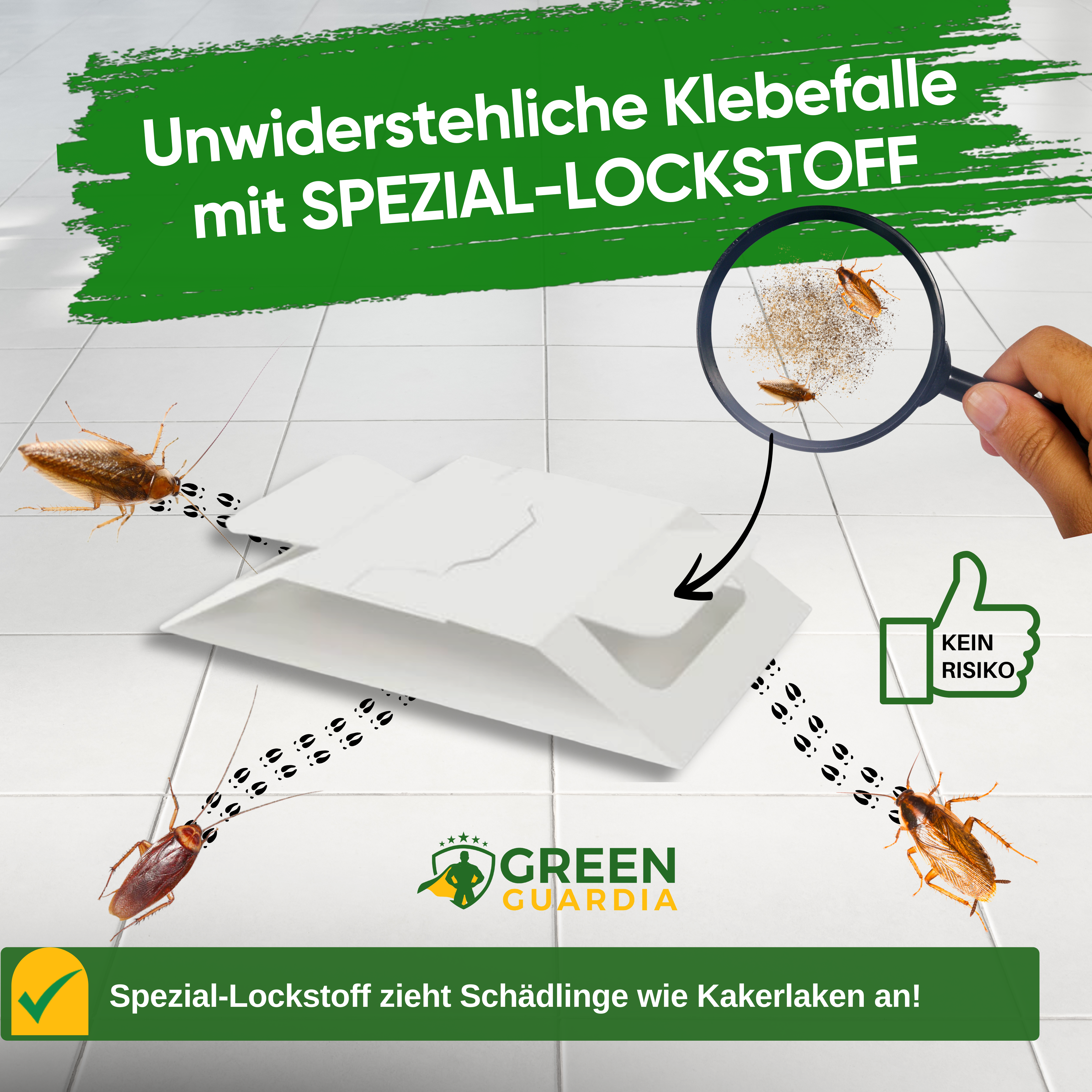 Kakerlaken / Schaben Falle mit Spezial-Lockstoff