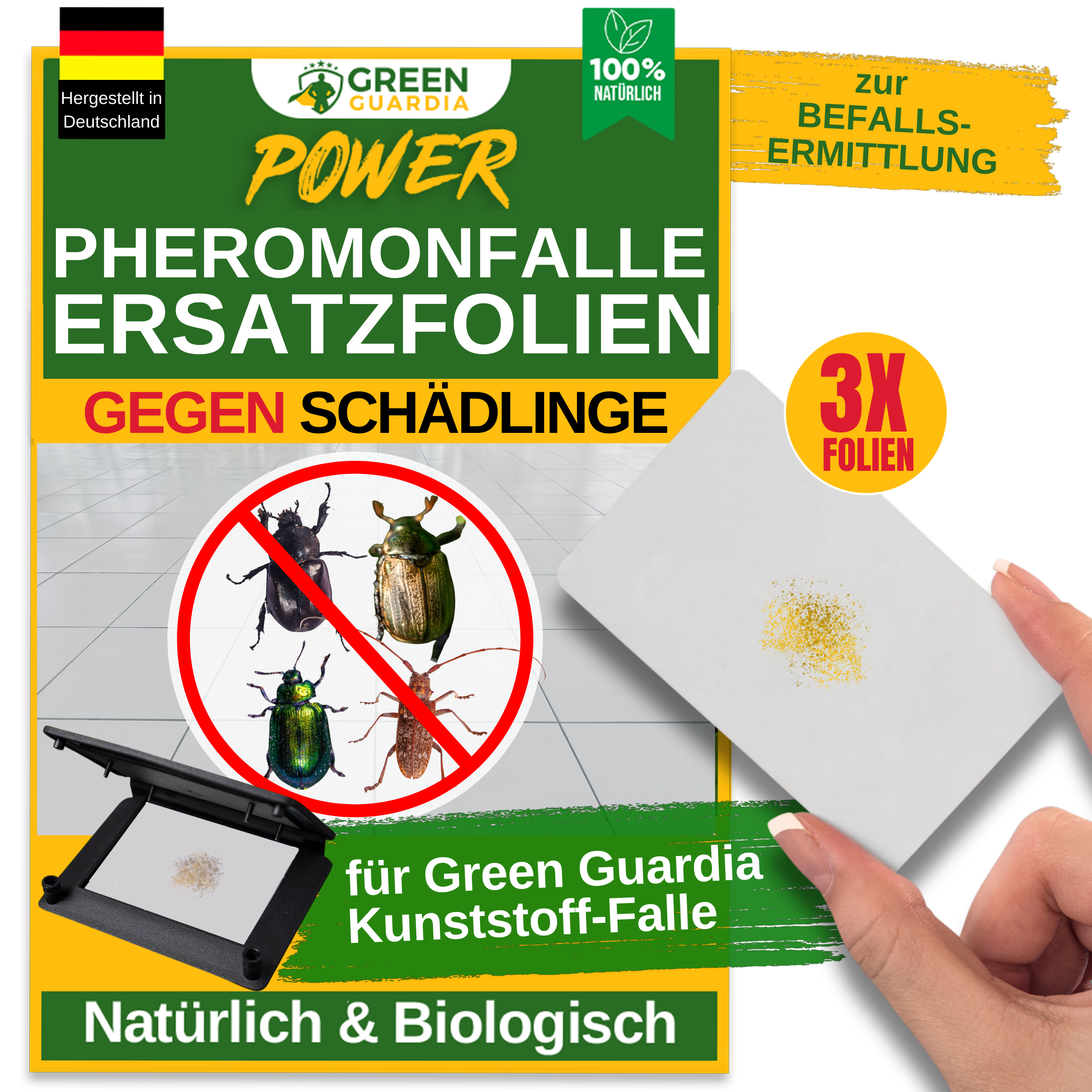 Pheromone attractant replacement foils for sticky traps (3 pieces) 