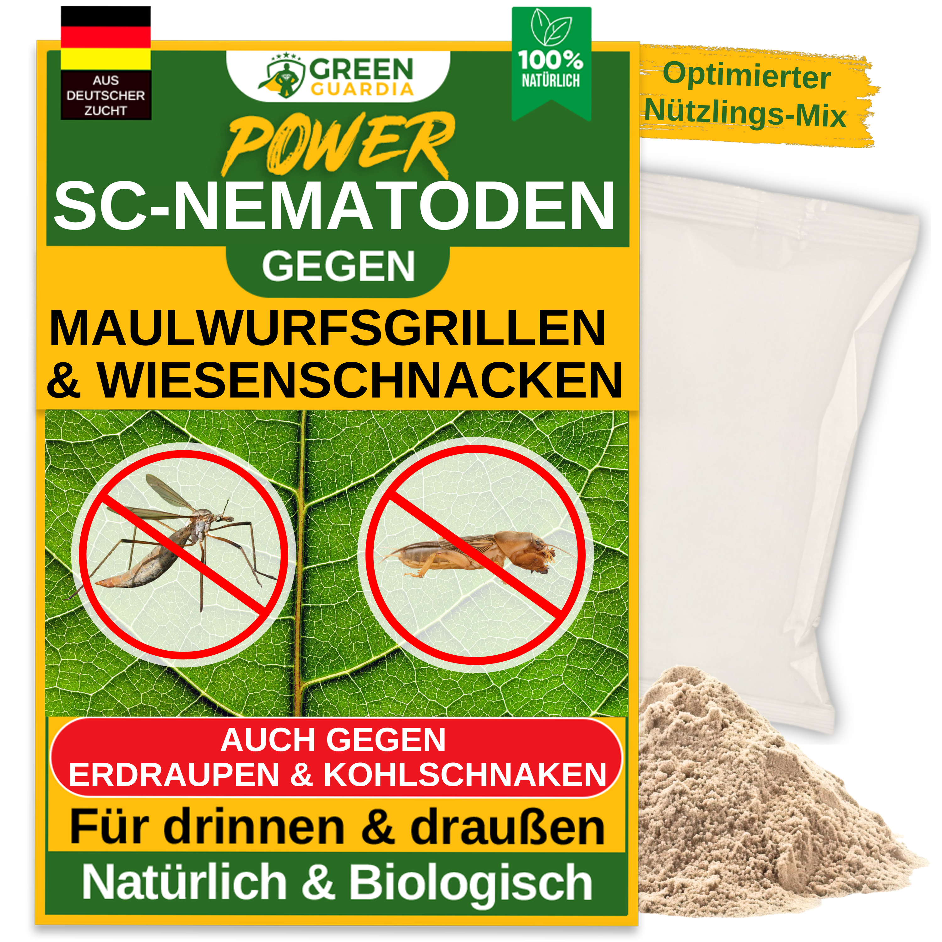 SC nematodes against mole crickets, meadow crane flies and cutworms 