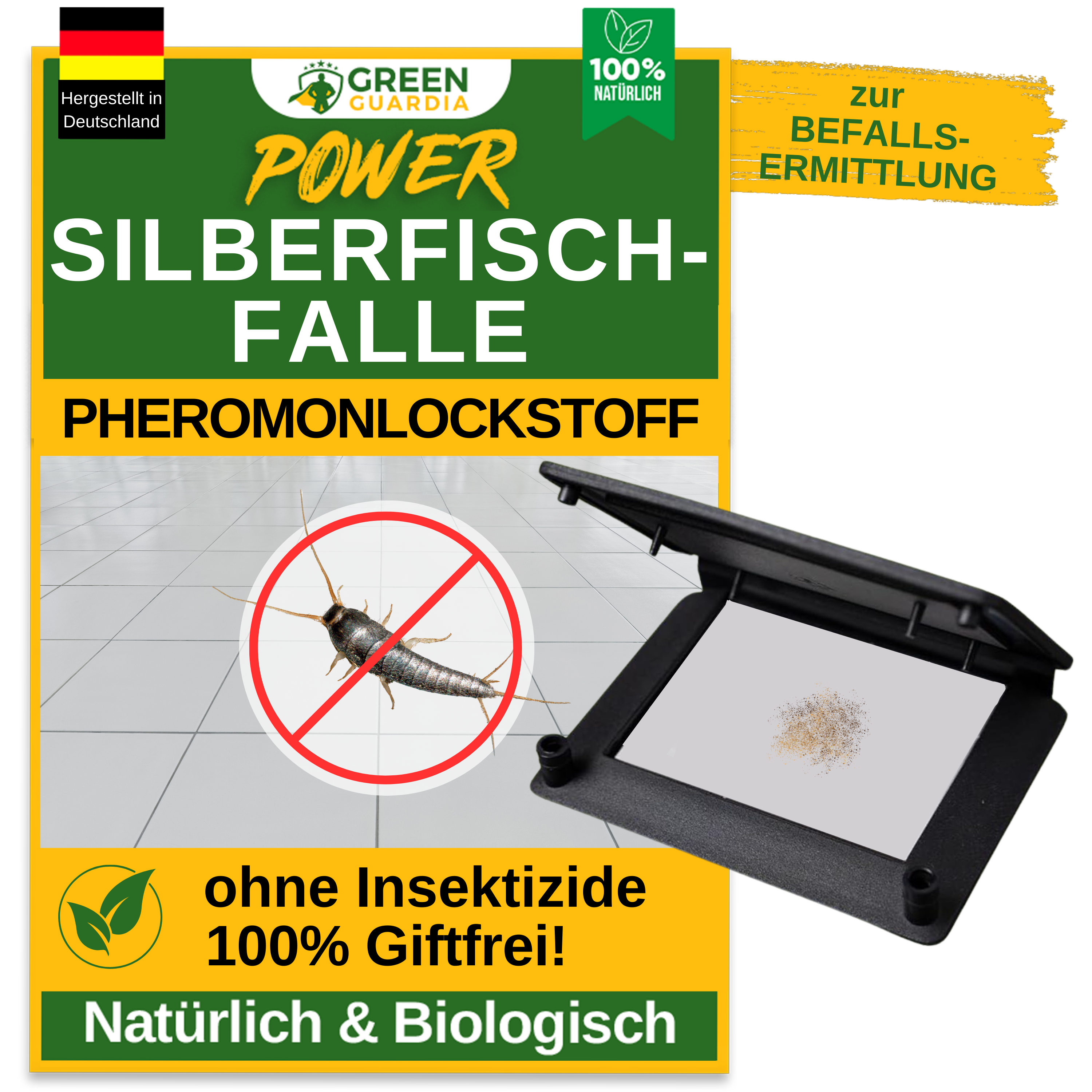 Silverfish trap with pheromone attractant 