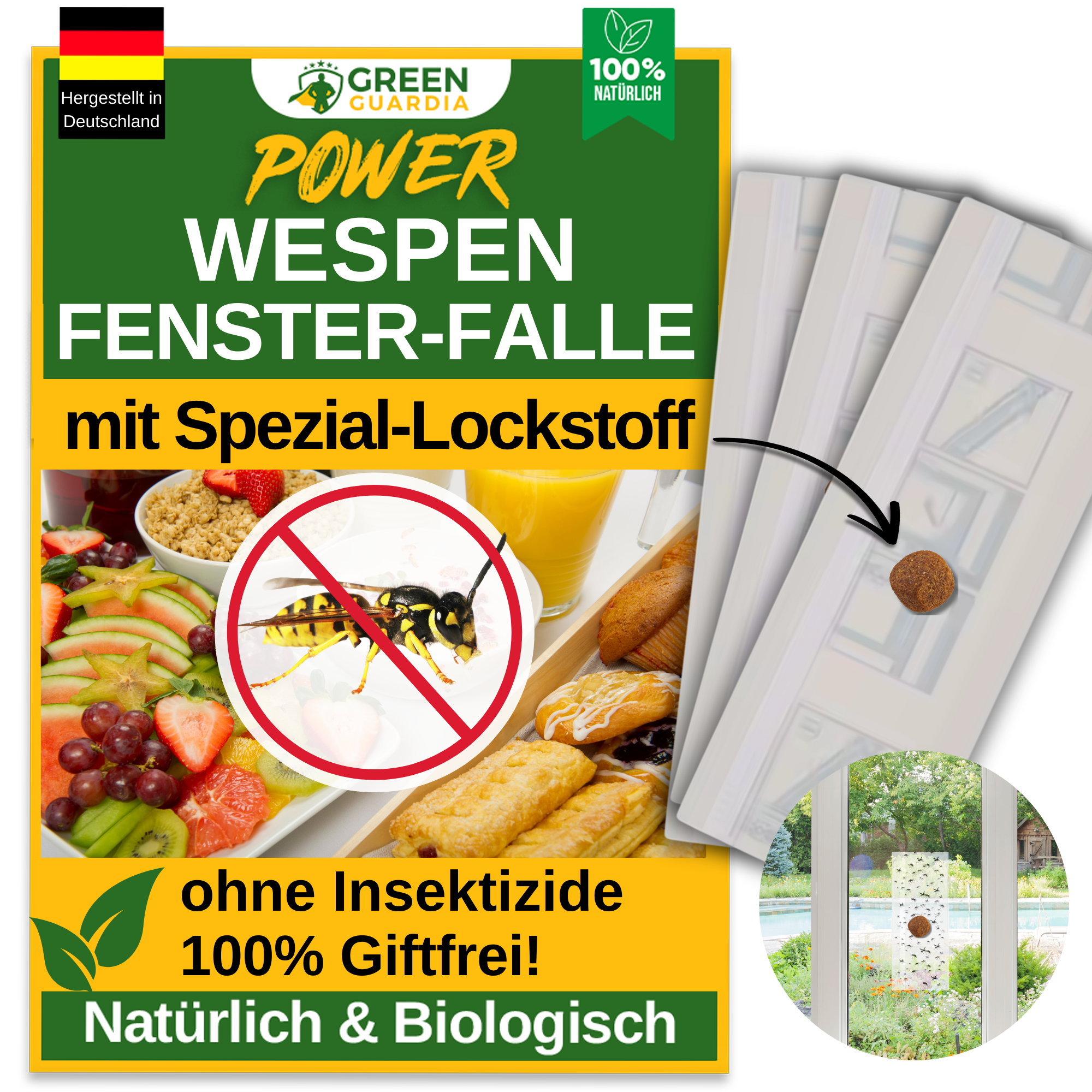 Wasp window trap with special attractant 