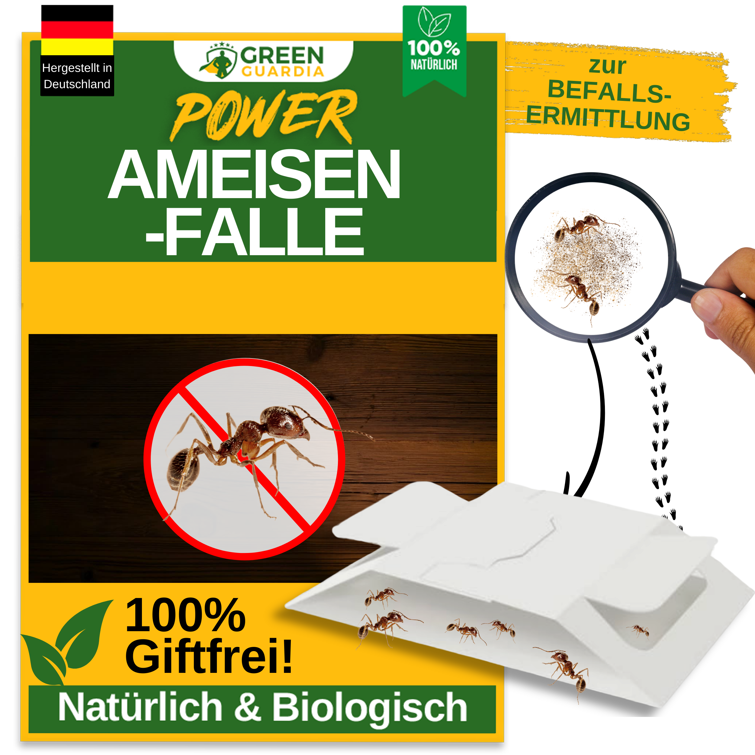 Ant trap with special attractant 