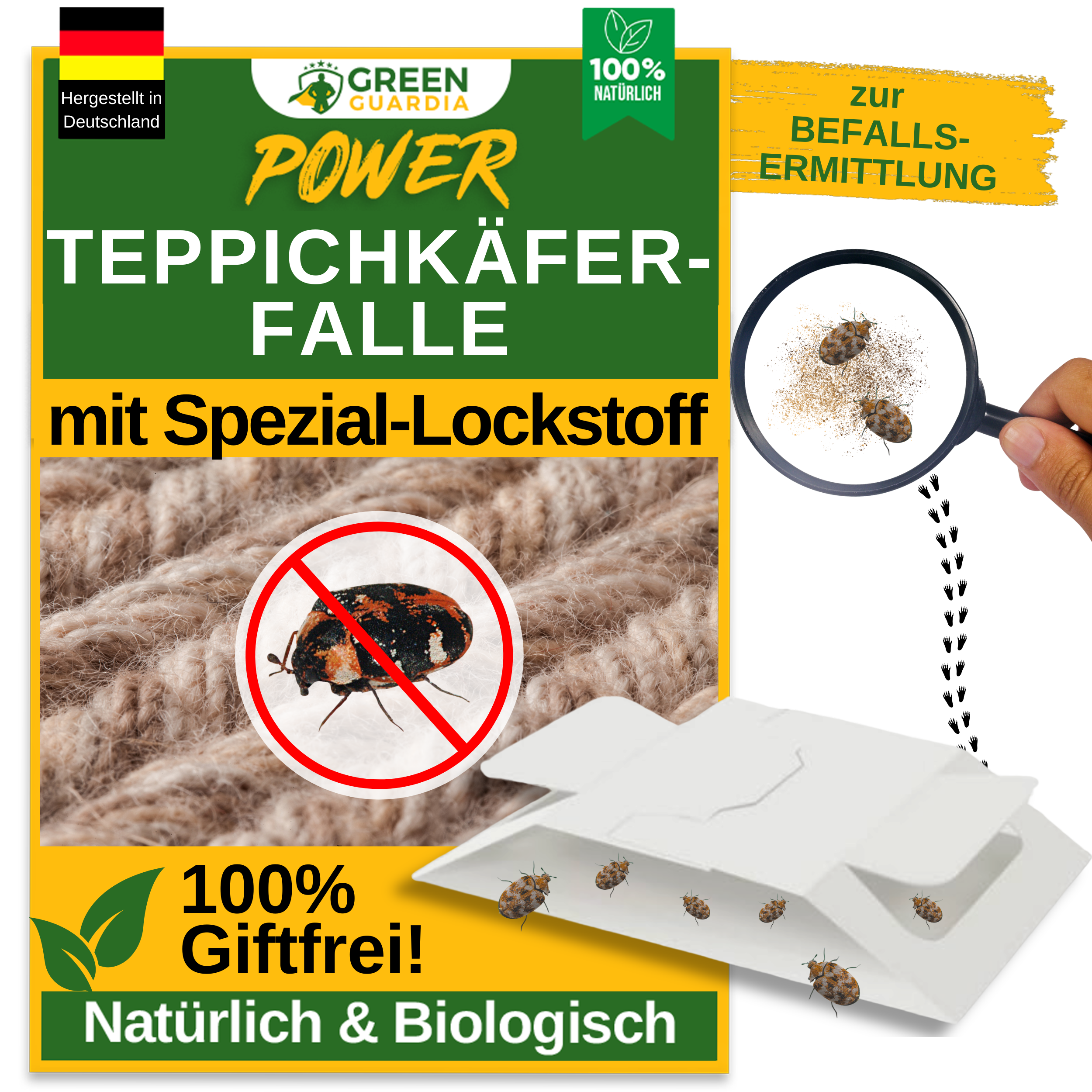 Carpet beetle trap with special attractant 