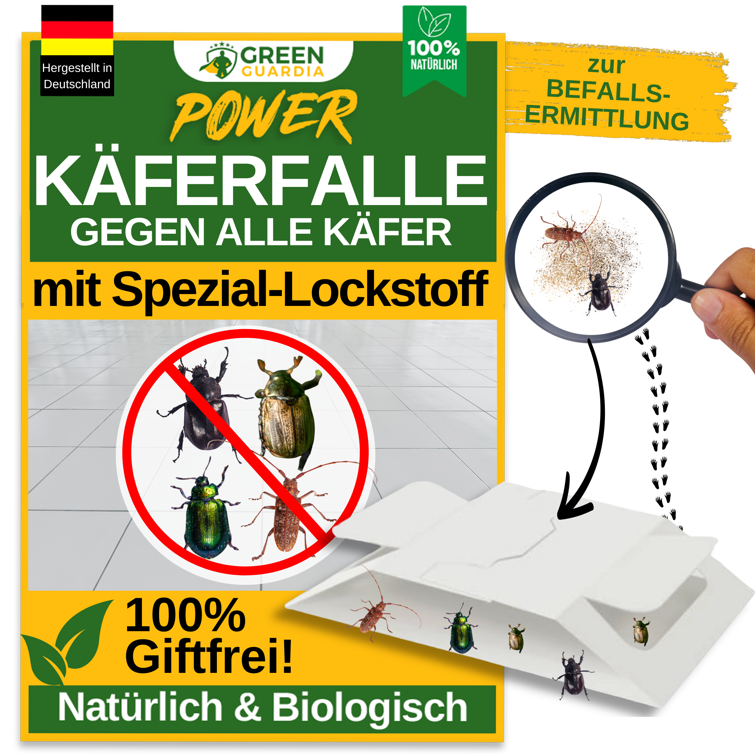 Beetle trap with special attractant 