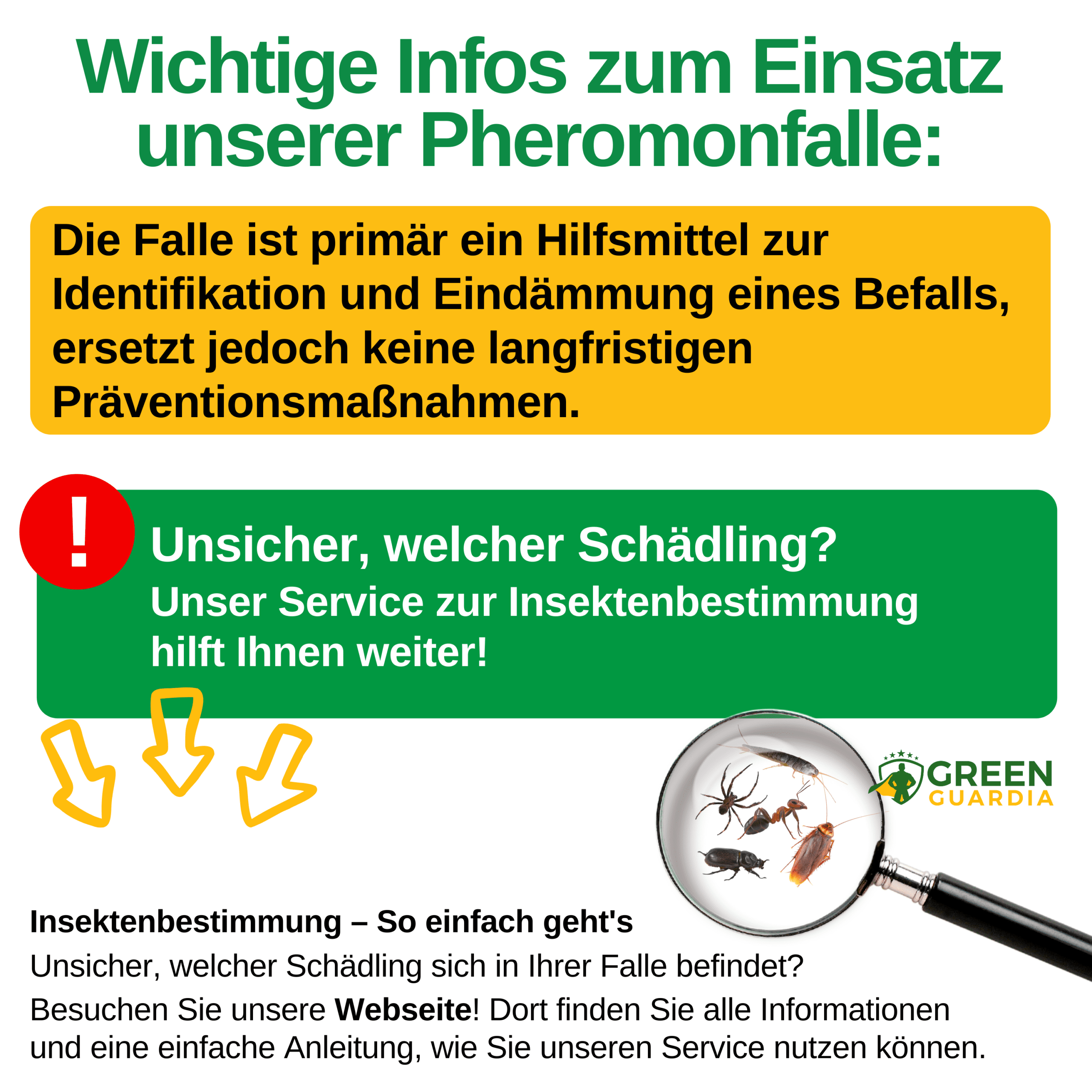 3x Ungeziefer / Insekten Falle mit Spezial - Lockstoff (Gratis) - Green Guardia - Ihr Experte für Schädlinge und Pflanzen