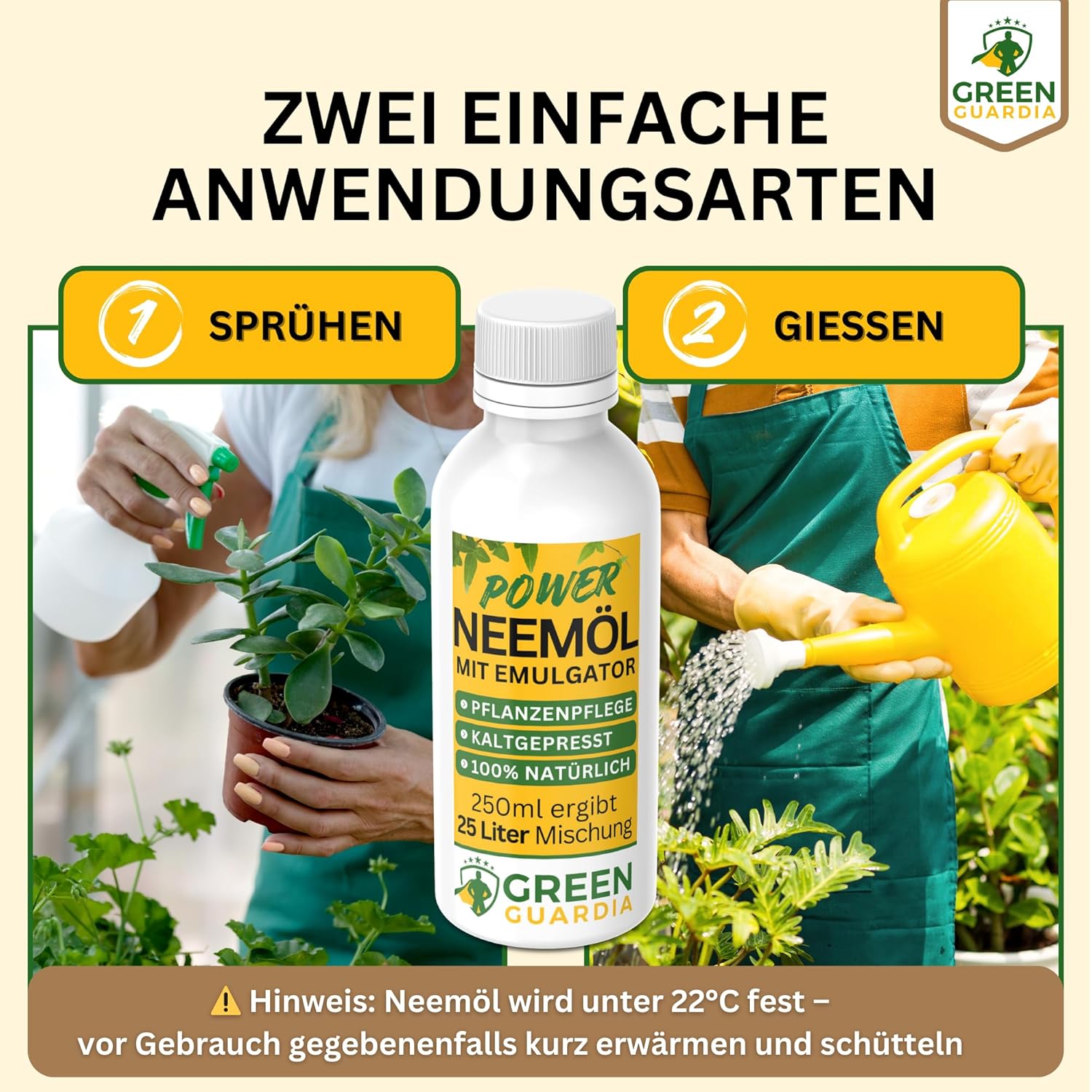 Power Neemöl mit Emulgator für Zimmerpflanzen & Garten