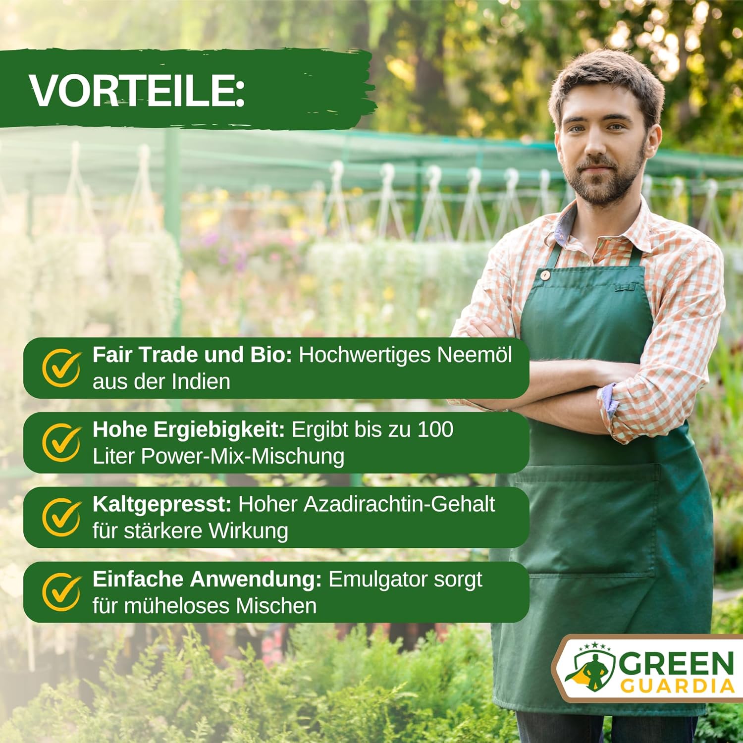 Power Neemöl mit Emulgator für Zimmerpflanzen & Garten