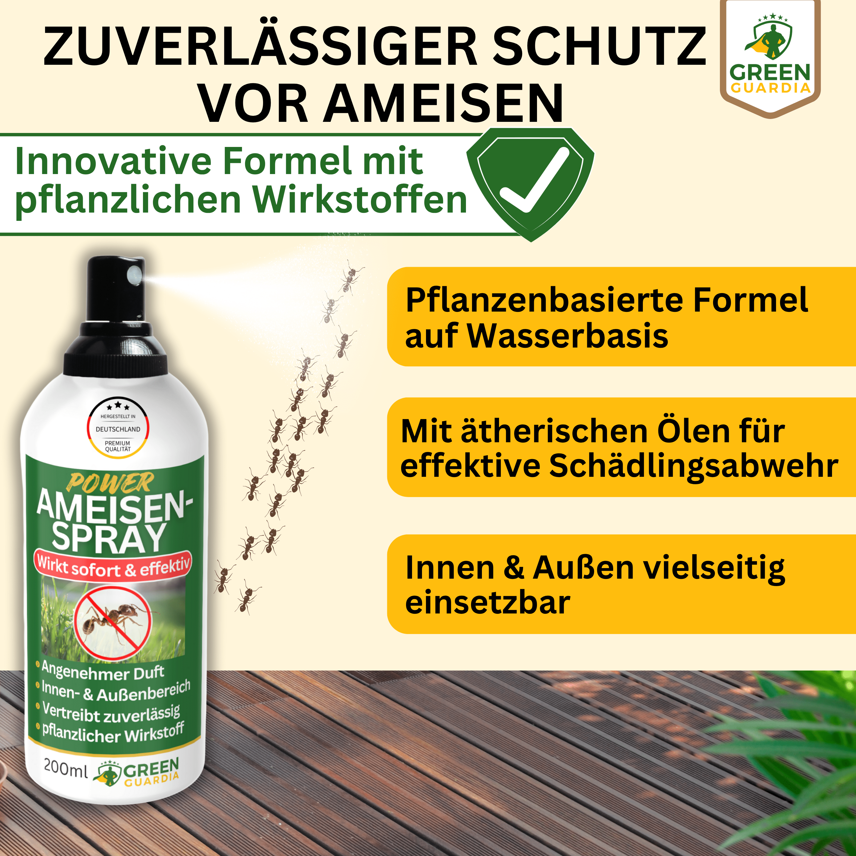 Ameisen Abwehrspray Power - Konzentrat - Green Guardia - Ihr Experte für Schädlinge und Pflanzen