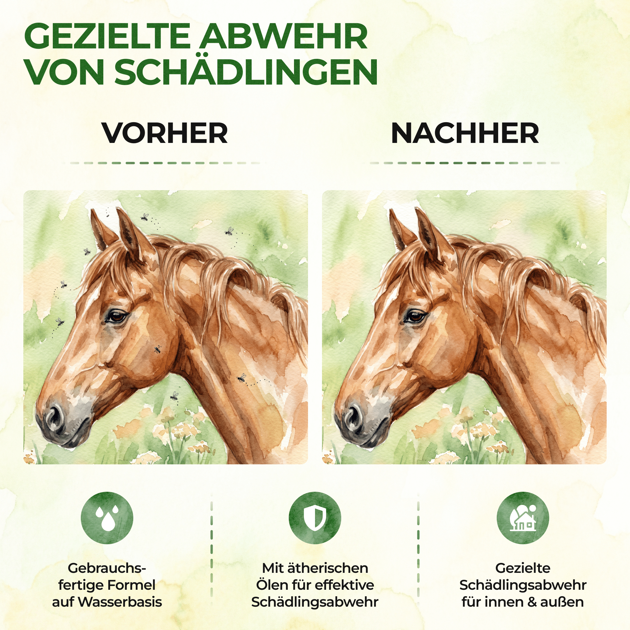 Bremsen/Fliegen Abwehrspray Power-Konzentrat für Pferde - 500ml - Green Guardia - Ihr Experte für Schädlinge und Pflanzen