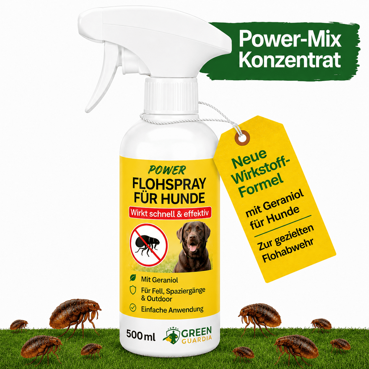 Flöhe Abwehrspray Power-Konzentrat für Hunde - Green Guardia - Ihr Experte für Schädlinge und Pflanzen