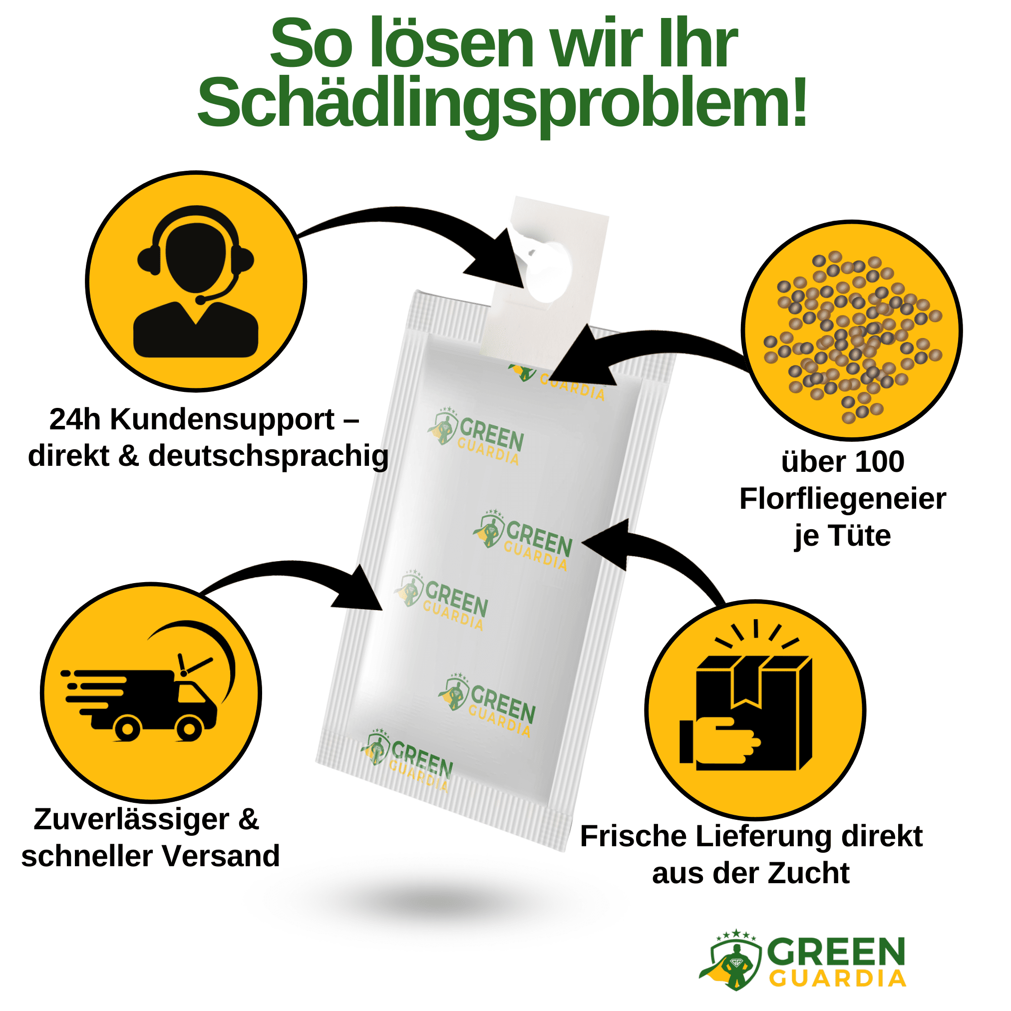 Florfliegenlarven - Eier gegen Blattläuse, Wollläuse zum Aufhängen oder Streuen - Green Guardia - Ihr Experte für Schädlinge und Pflanzen