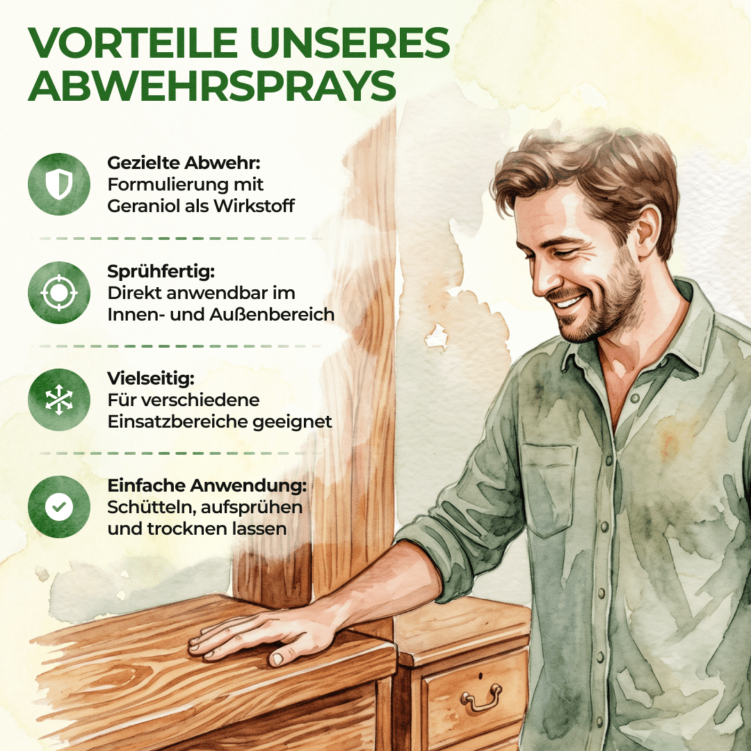 Holzwurm Abwehrspray Power-Konzentrat - 500ml - Green Guardia - Ihr Experte für Schädlinge und Pflanzen