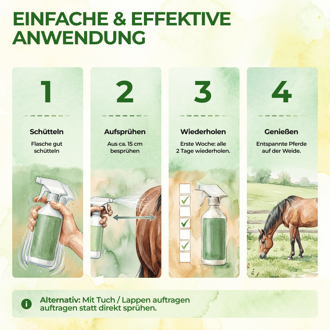 Insekten Abwehrspray Power-Konzentrat für Pferde - 500ml - Green Guardia - Ihr Experte für Schädlinge und Pflanzen