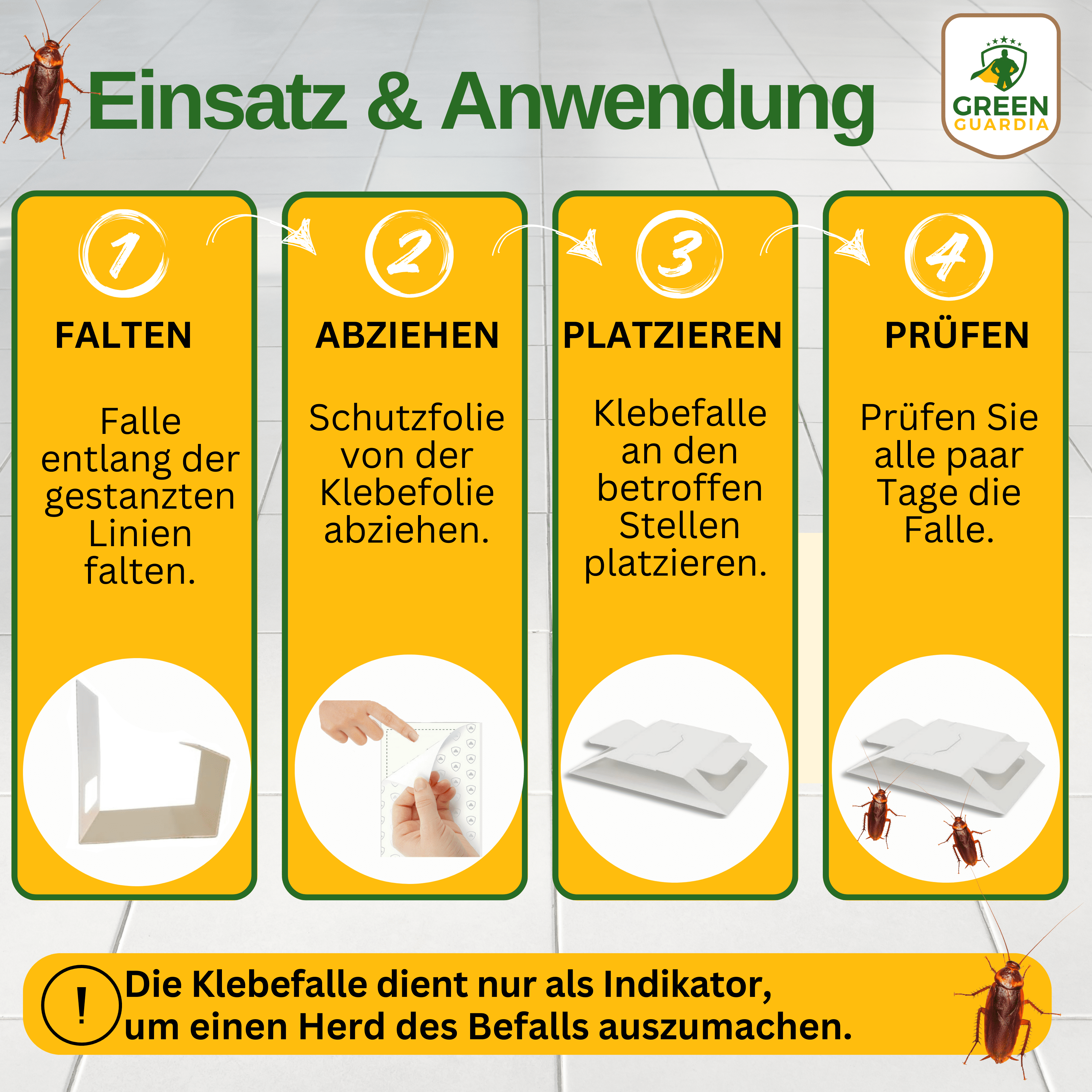 Kakerlaken / Schaben Falle mit Spezial - Lockstoff - Green Guardia - Ihr Experte für Schädlinge und Pflanzen