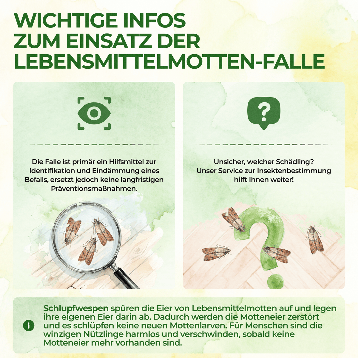 Lebensmittelmotten-Fallen mit Pheromonlockstoff - Green Guardia - Ihr Experte für Schädlinge und Pflanzen