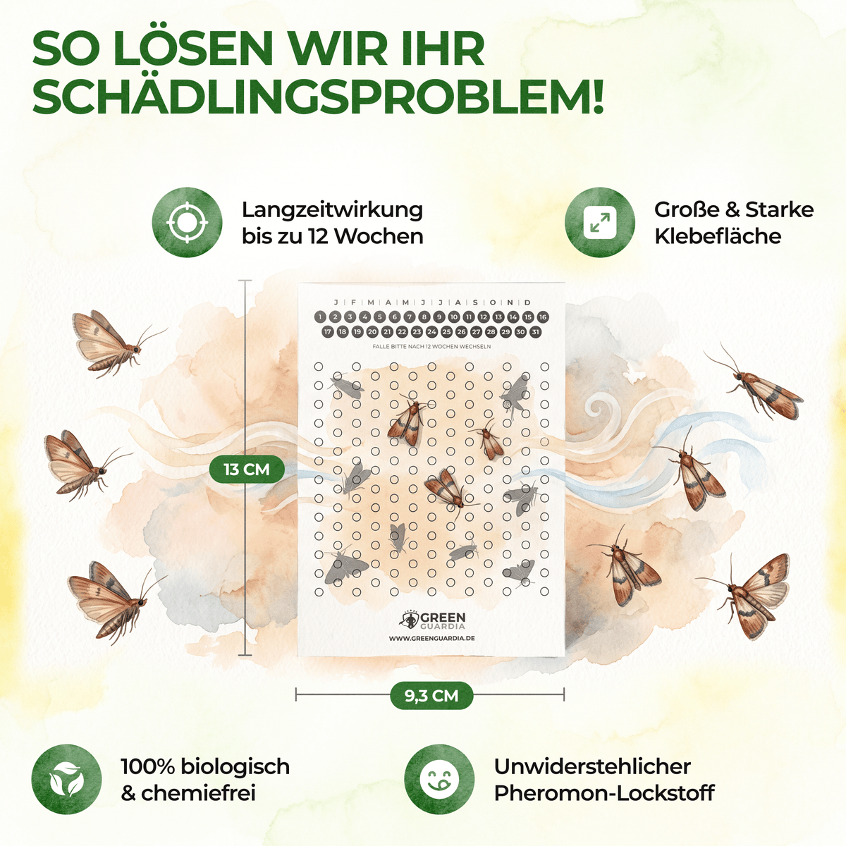 Lebensmittelmotten-Fallen mit Pheromonlockstoff - Green Guardia - Ihr Experte für Schädlinge und Pflanzen