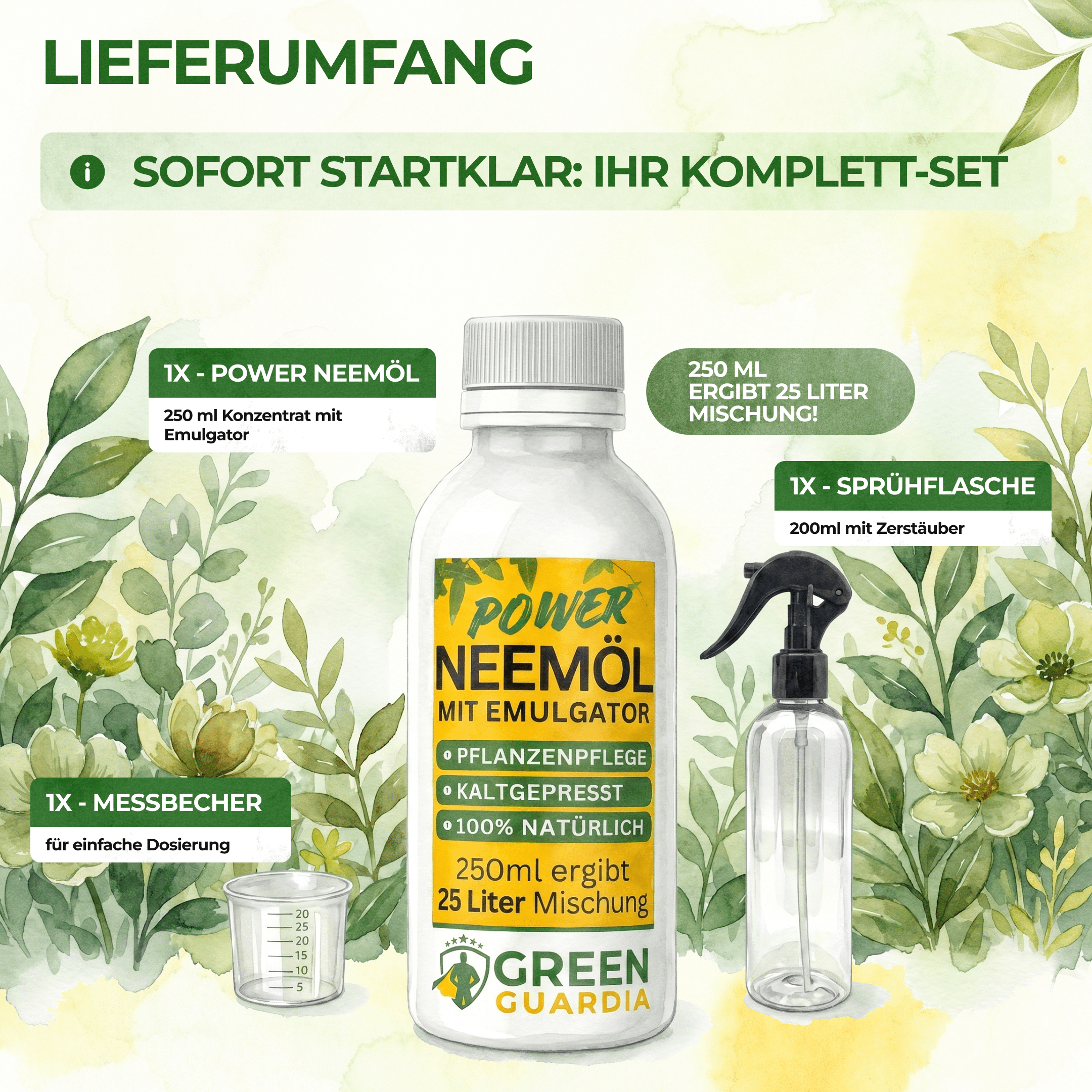 Neemöl mit Emulgator zur Pflanzenpflege - Green Guardia - Ihr Experte für Schädlinge und Pflanzen