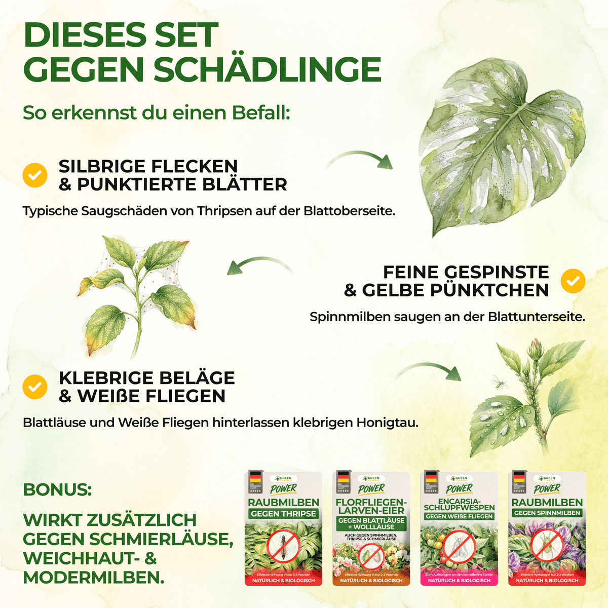 Schädlingsabwehr-Bundle für 5 Pflanzen - Green Guardia - Ihr Experte für Schädlinge und Pflanzen