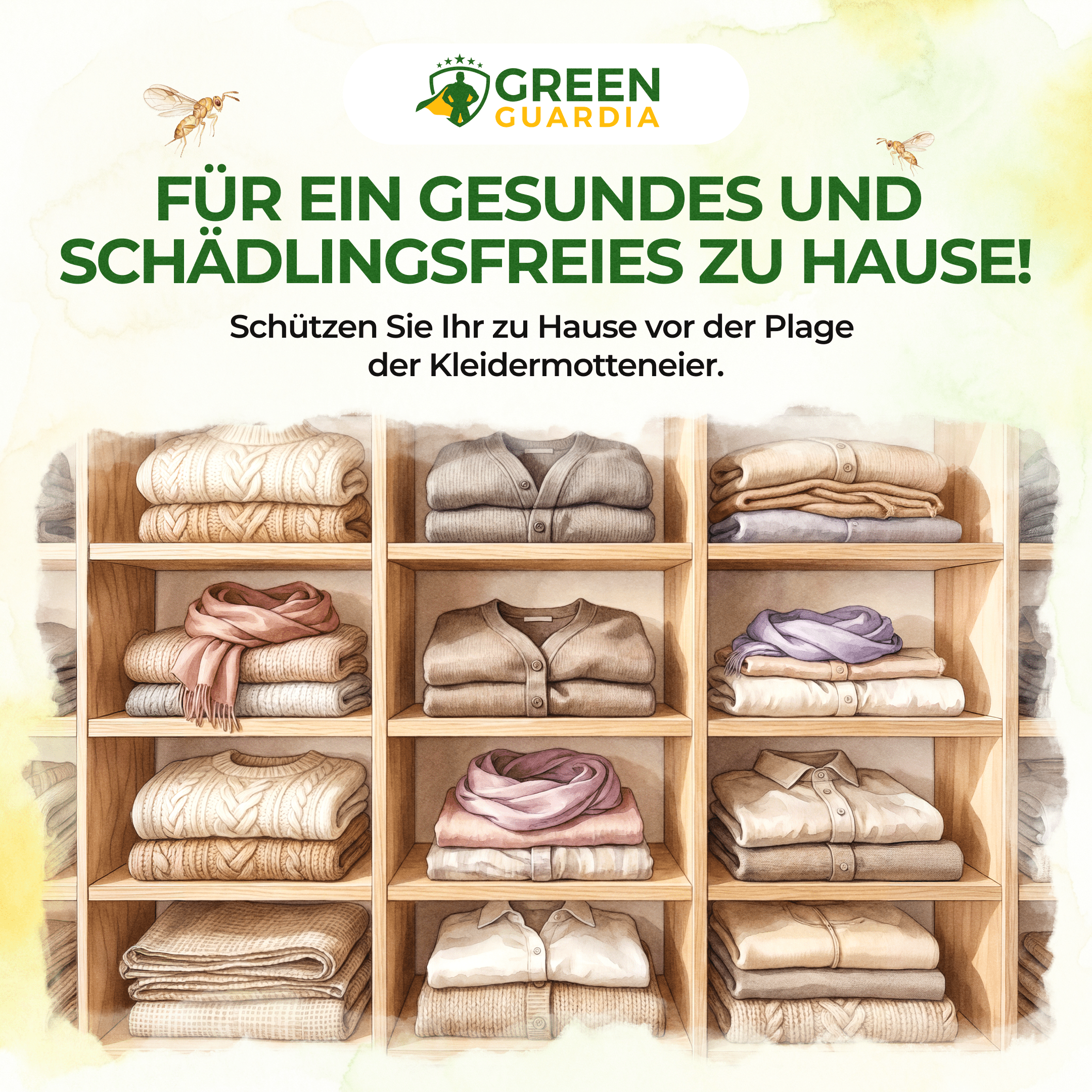 Schlupfwespen gegen Kleidermotten - Green Guardia - Ihr Experte für Schädlinge und Pflanzen
