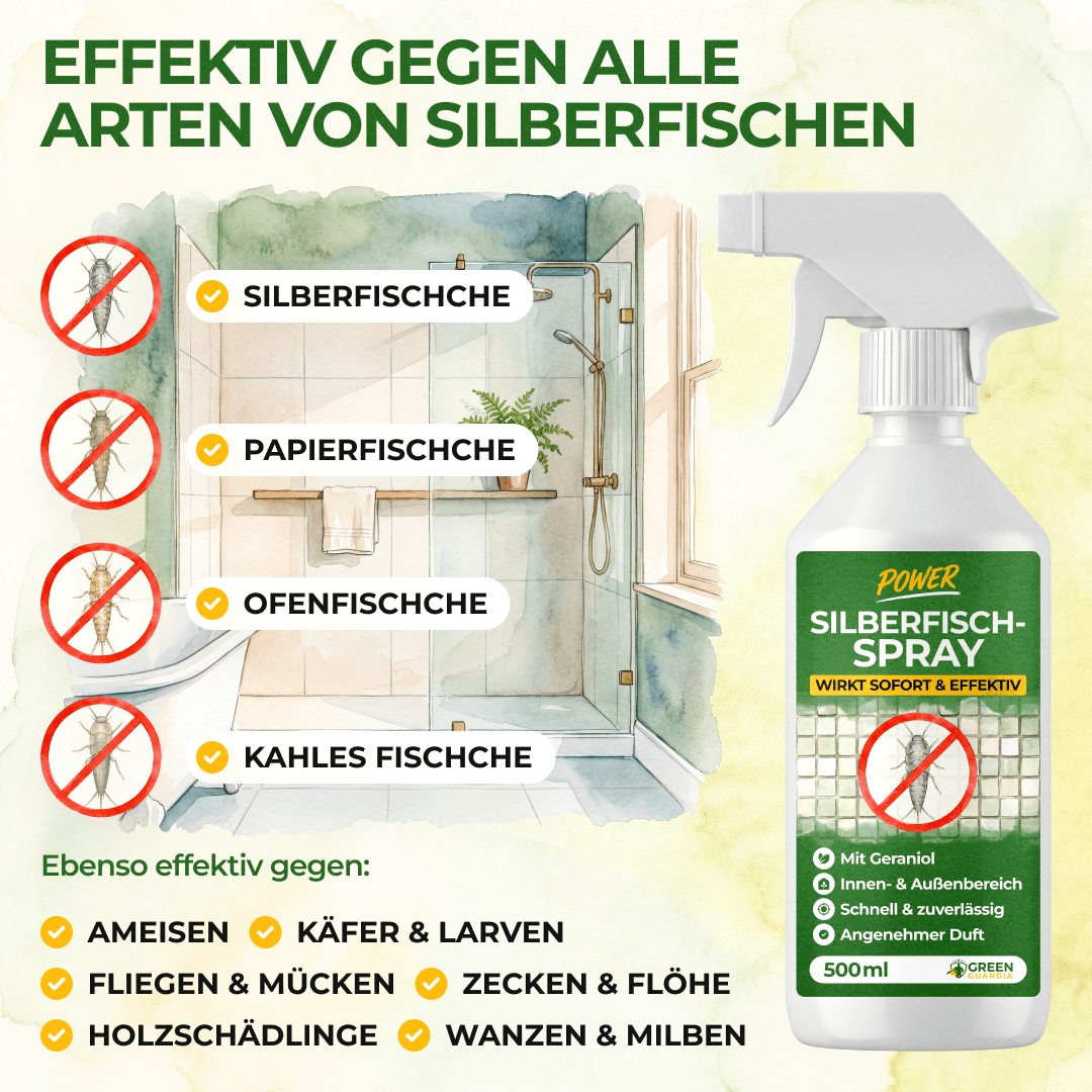Silberfisch / Papierfisch Abwehrspray Power-Konzentrat - 500ml - Green Guardia - Ihr Experte für Schädlinge und Pflanzen