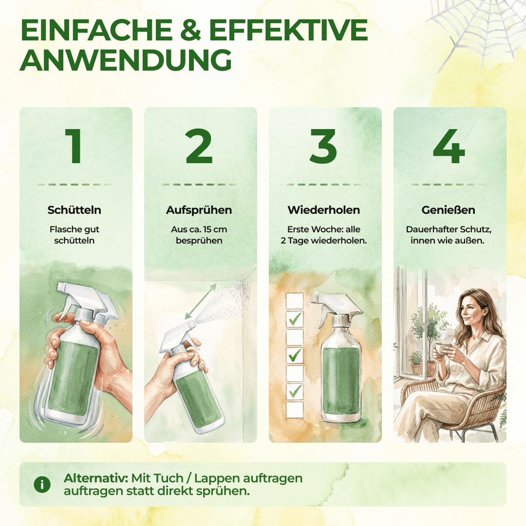 Spinnen Abwehrspray Power-Konzentrat - 500ml - Green Guardia - Ihr Experte für Schädlinge und Pflanzen