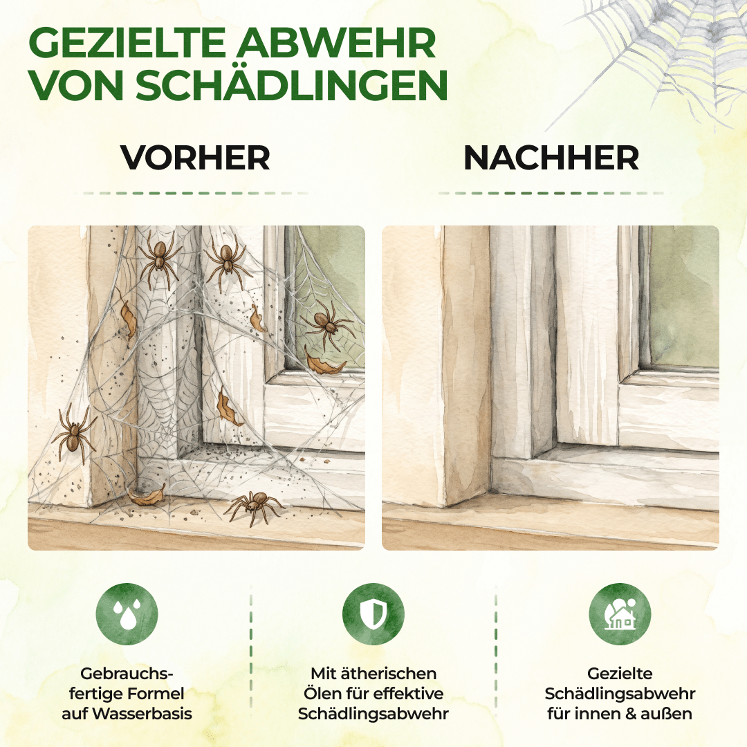 Spinnen Abwehrspray Power-Konzentrat - 500ml - Green Guardia - Ihr Experte für Schädlinge und Pflanzen