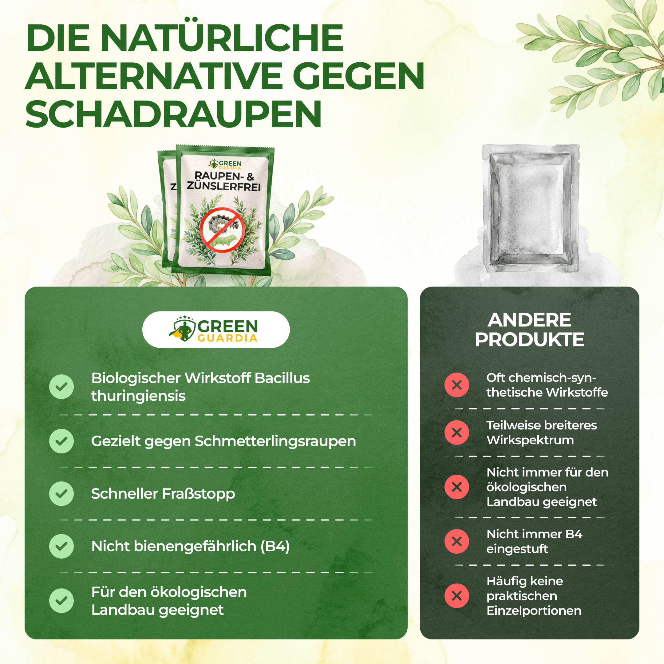 XenTari® Zünslerfrei & Raupenfrei, 2 x 3g - Green Guardia - Ihr Experte für Schädlinge und Pflanzen