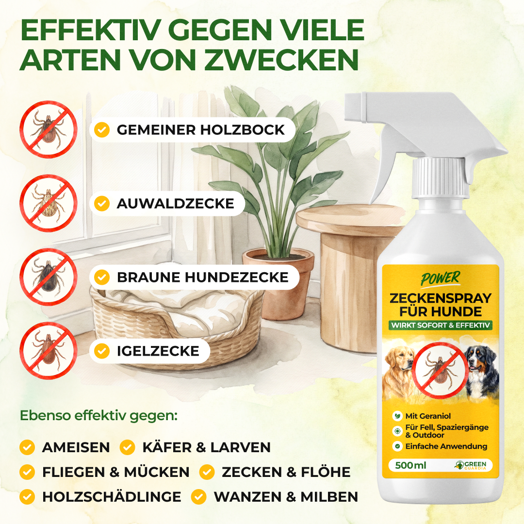 Spray repelente de garrapatas concentrado para perros - 500 ml